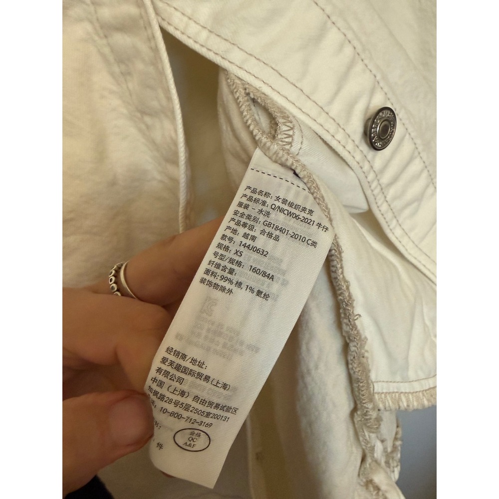 Abercrombie & Fitch Cream Denim Shirt Jacket Shacket Off-White XS - Picture 7 of 9